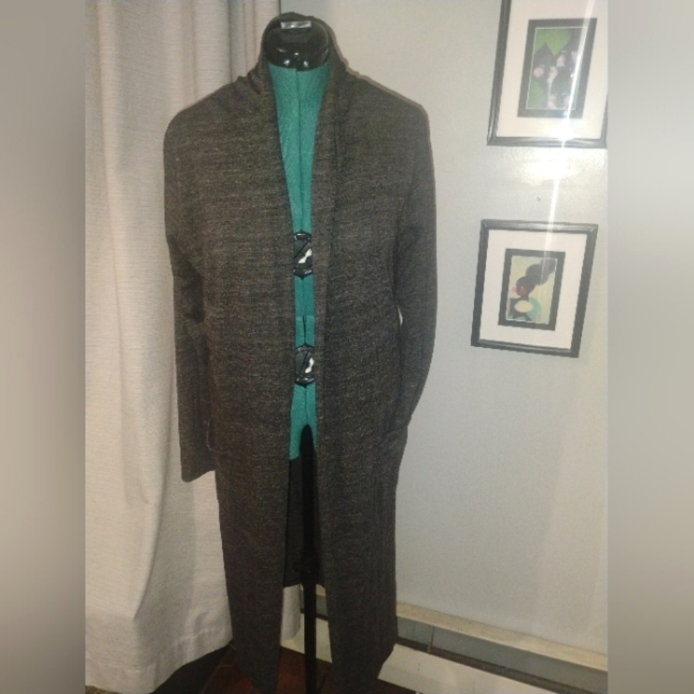 Heather Gray Longline Duster Cardigan by Alternative Sz L